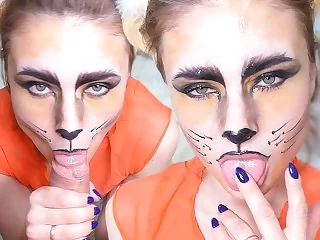 Sensual Blowjob From Horny Fox - Facial - Cosplay